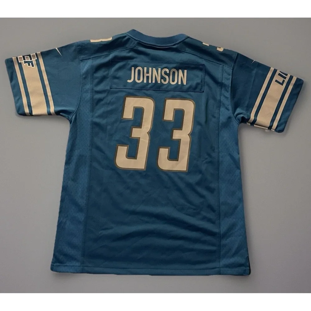 Detroit Lions Nike On Field Kerryon Johnson 33 Jersey NFL Logo Blue XL JBHS